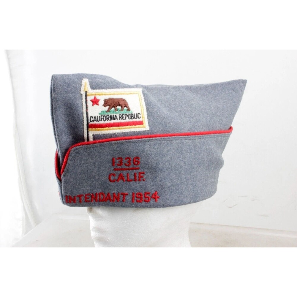 California Republic Post 1336 Gray Garrison Cap Vintage Hat